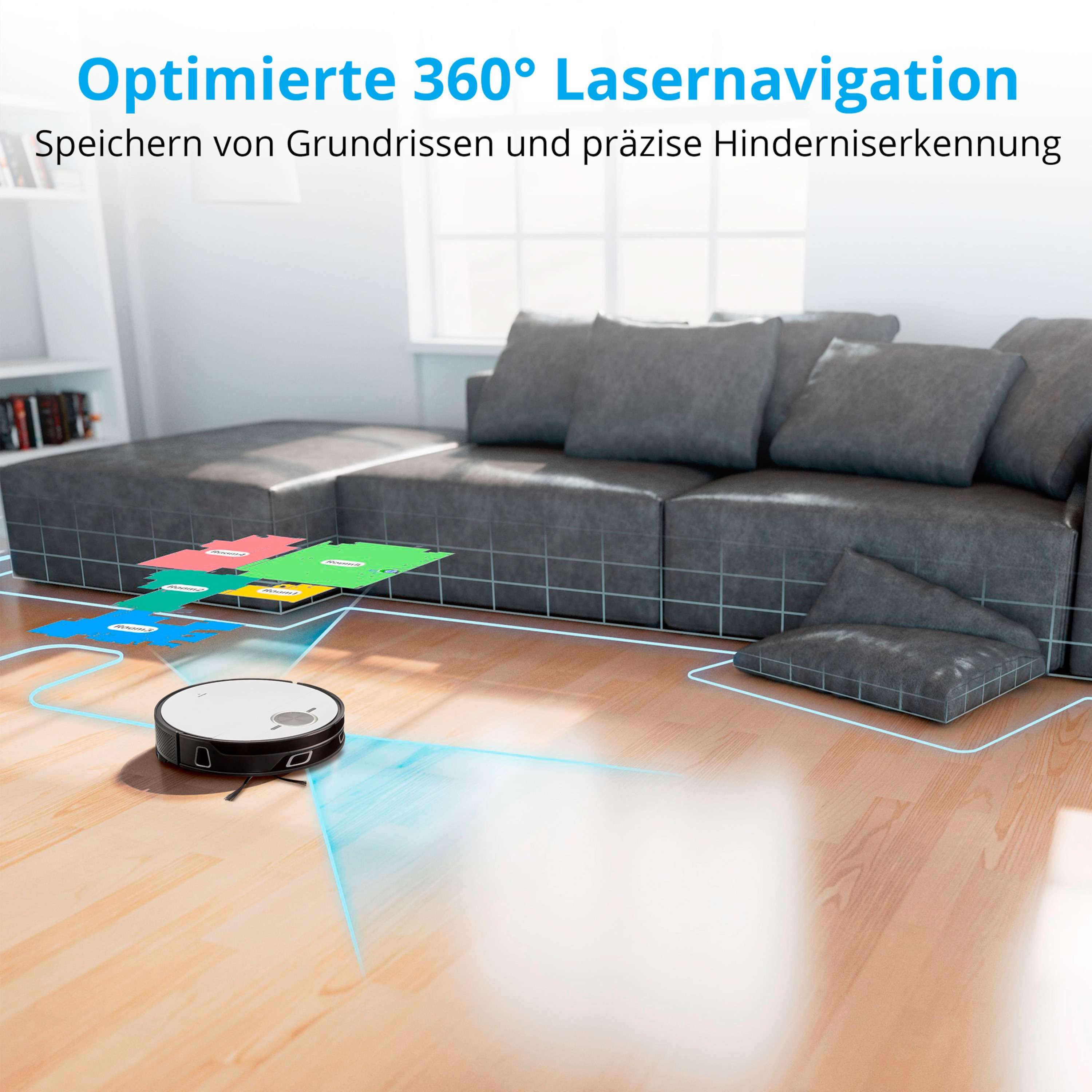 Smarter Laser-Saugroboter X50 SW Wischfunktion Absaugstation 8000 Pa 2,5 l