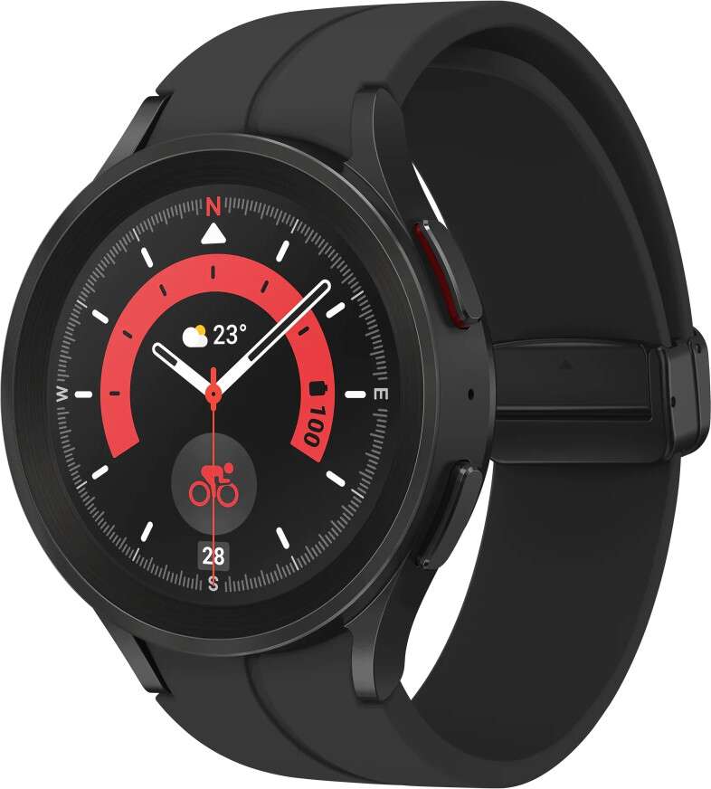 Samsung Galaxy Watch5 Pro - Black Titanium - intelligente Uhr mit Sportband - Black Titanium - 16 GB