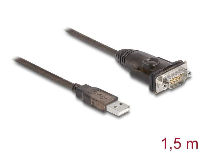 Delock Adapter USB 2.0 Typ-A zu 1 x Seriell RS-232 D-Sub 9 Pin