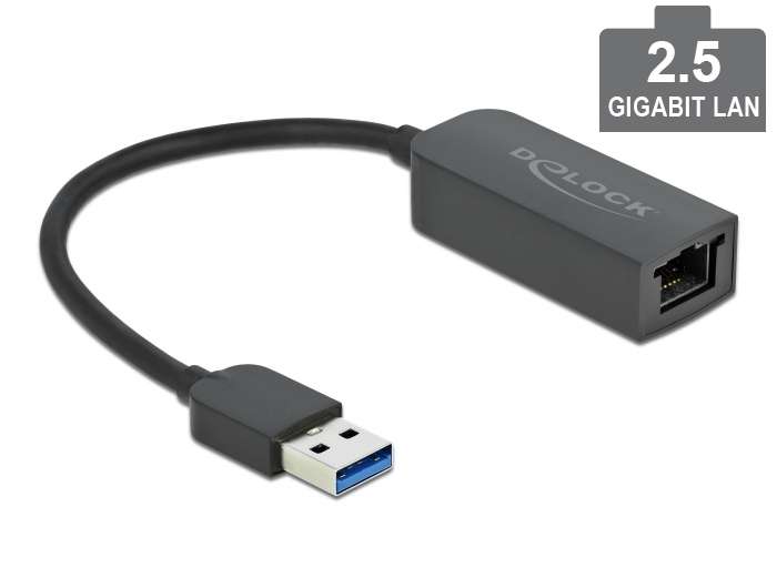 Delock Adapter USB Typ-A Stecker zu 2,5 Gigabit LAN kompakt