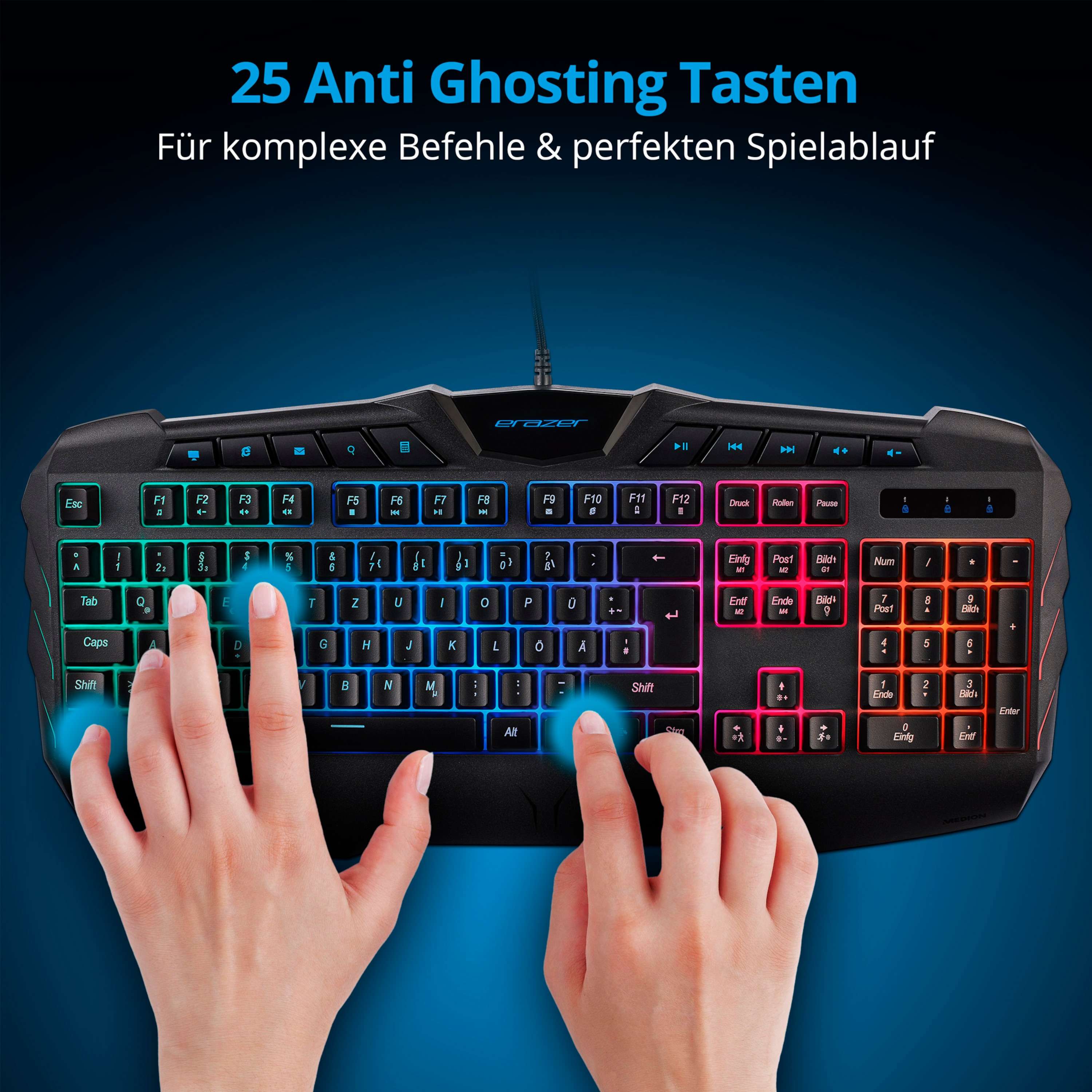 Halbmechanische Gaming Tastatur Supporter P11 Beleuchtung Anti Ghosting