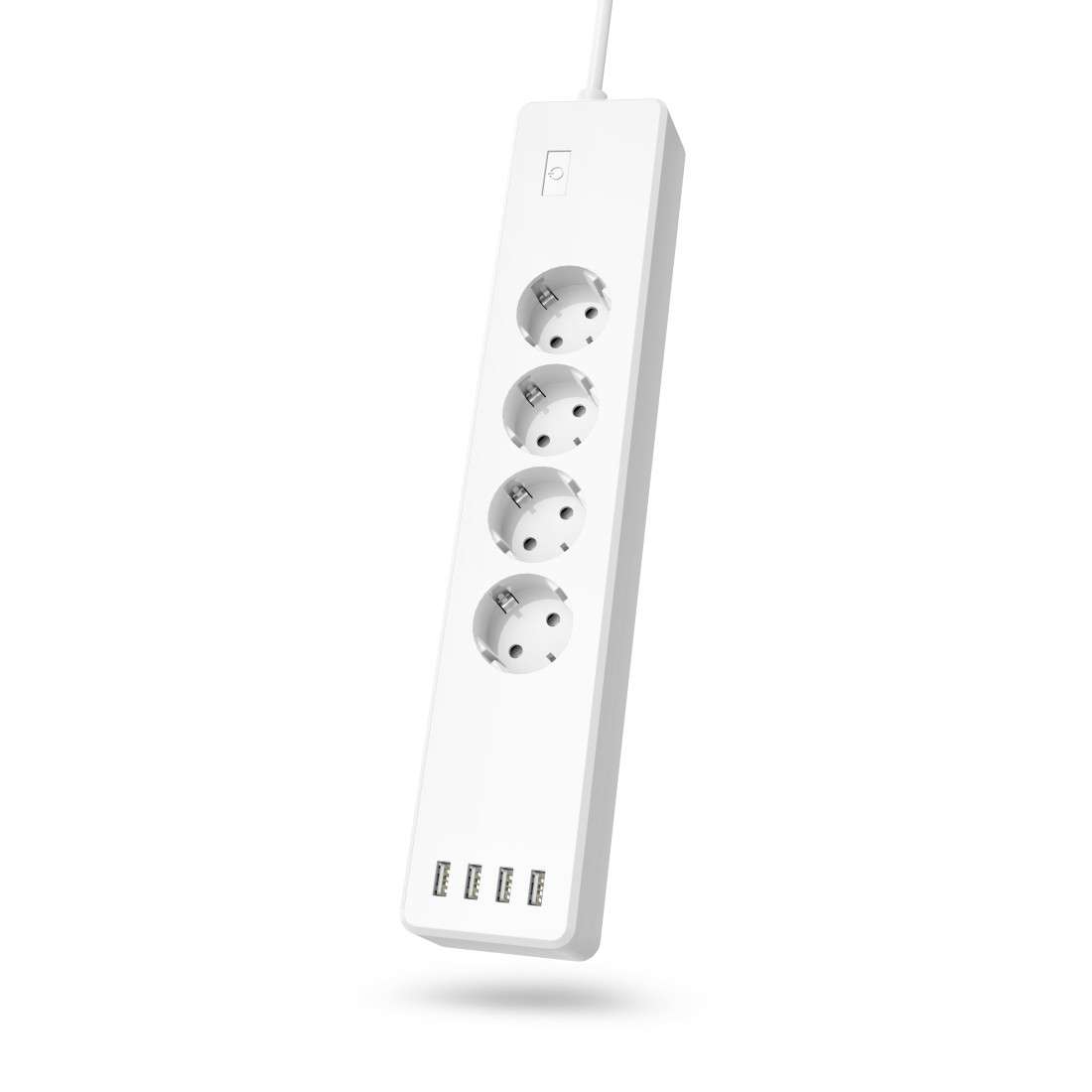 HAMA WLAN-Steckdosenleiste 4-fach, einzeln schaltbar, Überlastschutz, 4-fach USB