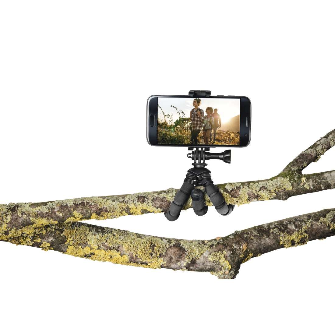Ministativ Flex für Smartphone und GoPro, 14 cm, Schwarz