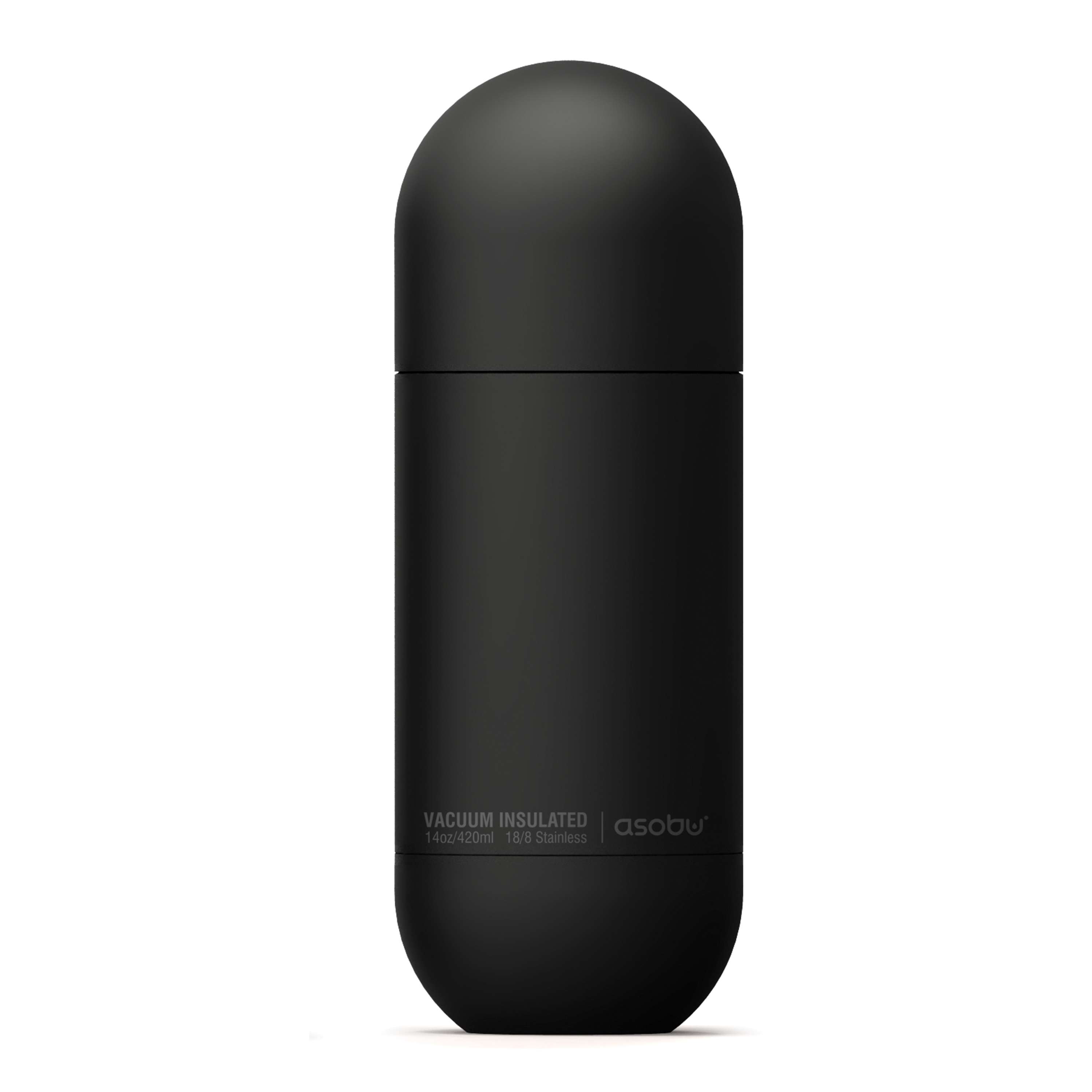 Asobu Edelstahl Isolierflasche mit Trinkbecher Orb schwarz