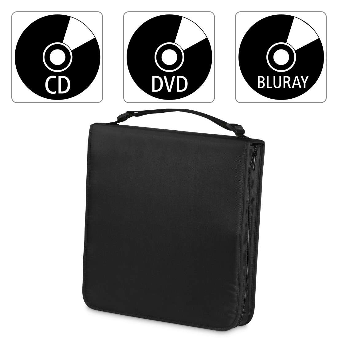 CD-/DVD-/Blu-ray-Tasche 160, Schwarz
