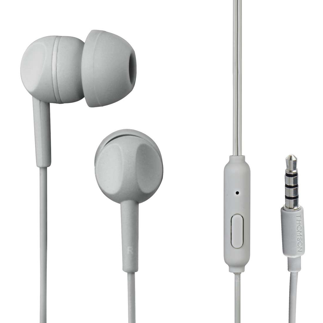 THOMSON (LIZENZMARKE) EAR3005GY Kopfhörer, In-Ear, Mikrofon, Grau