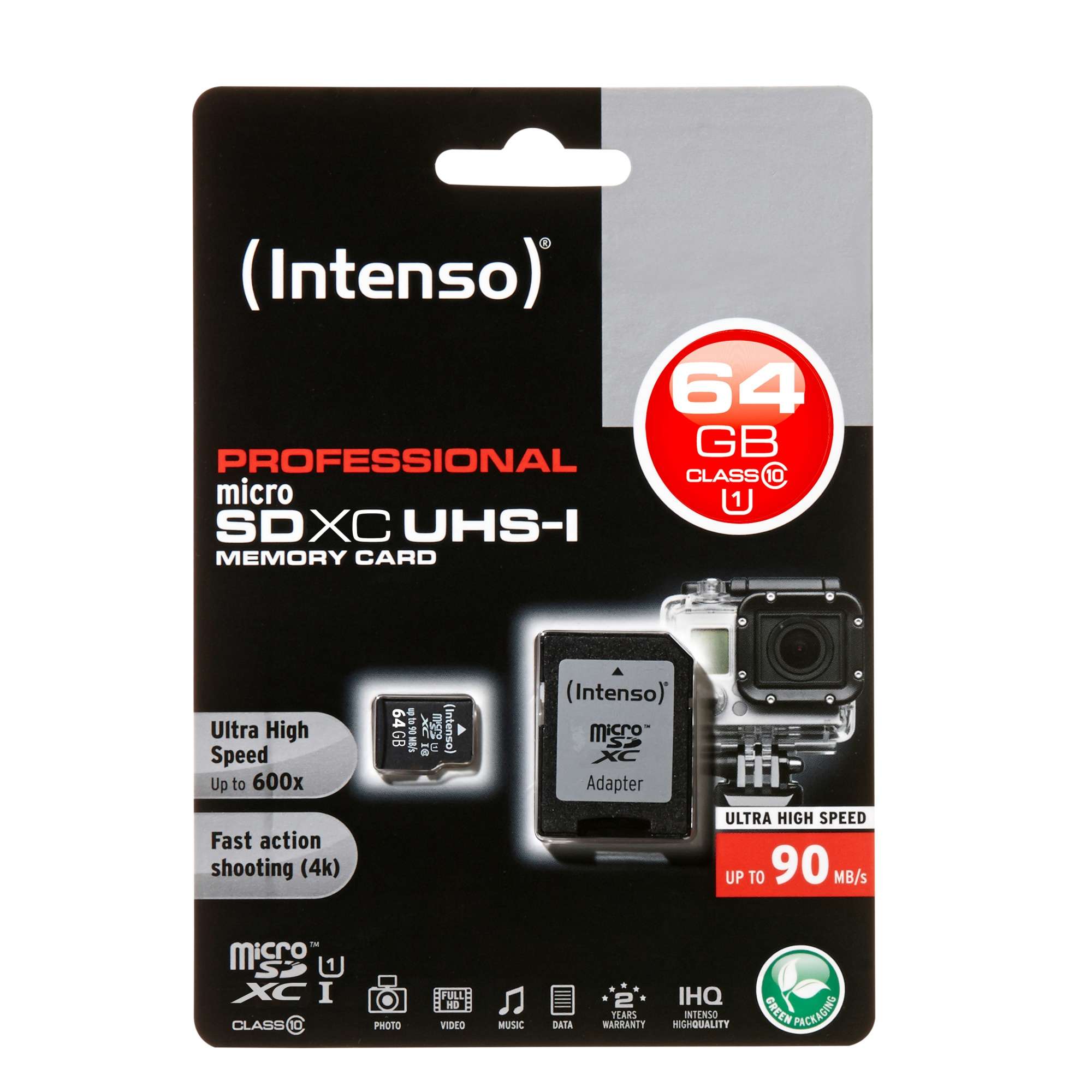 Intenso microSDHC Speicherkarte Pro 64 GB Class10 UHS-1