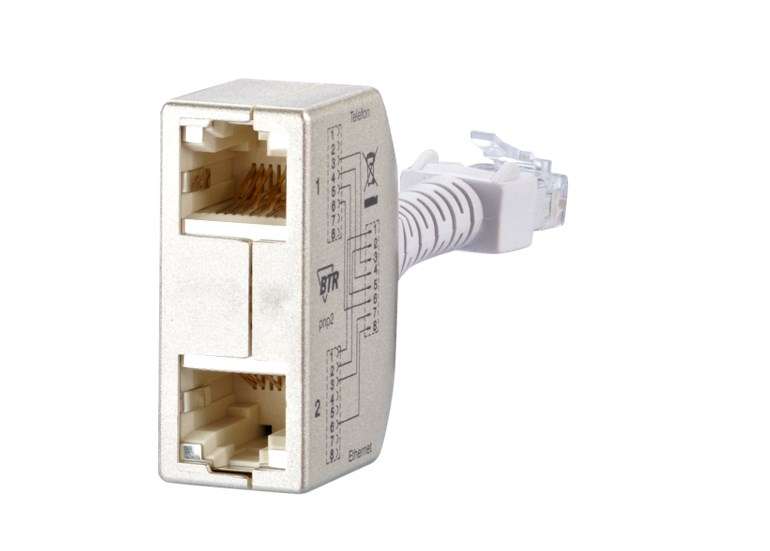 METZ CONNECT Cable sharing Adapter pnp 2 - Ethernet / Telefon