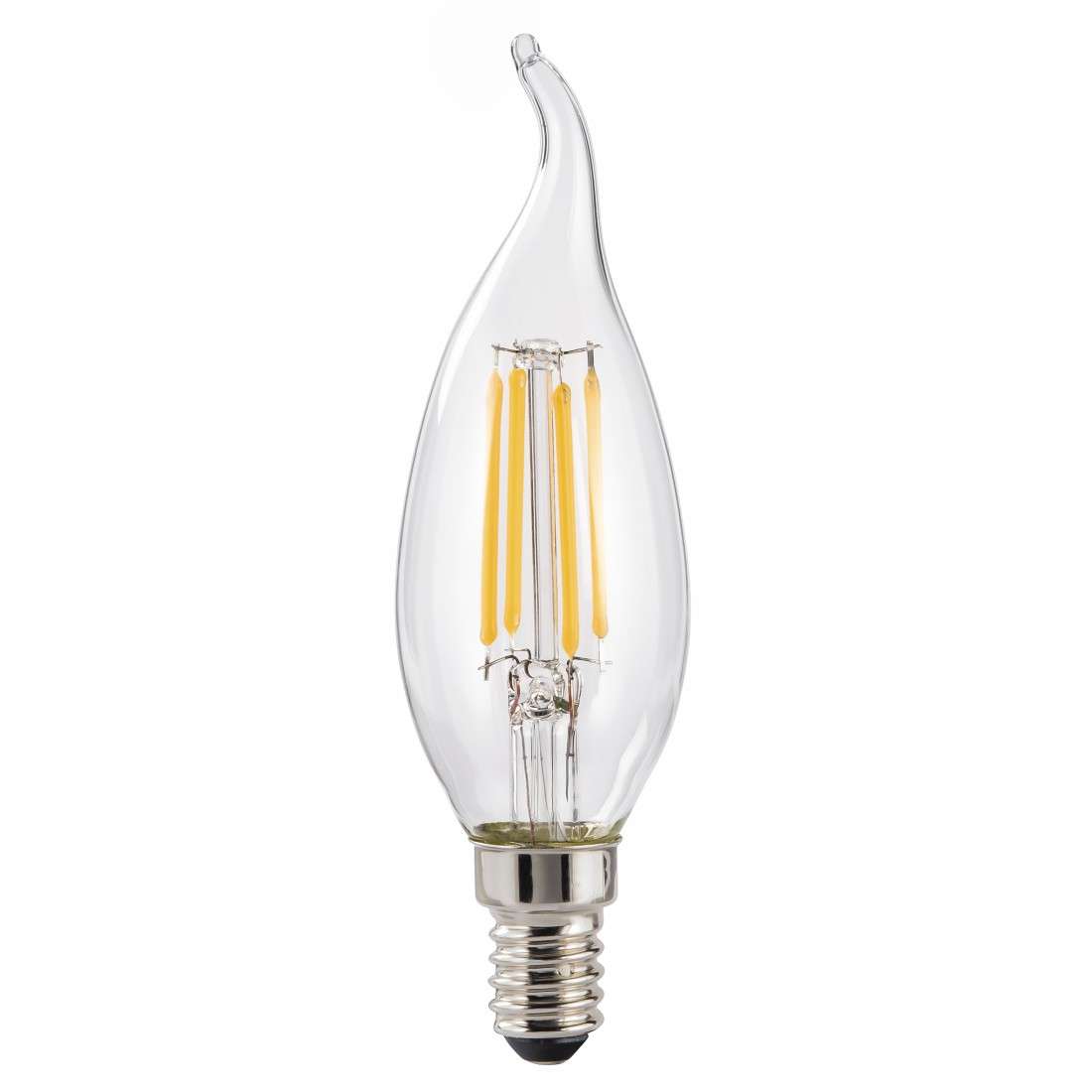 LED-Filament, E14, 470lm ersetzt 40W, Windstoß-Kerze, Klar, Warmweiß