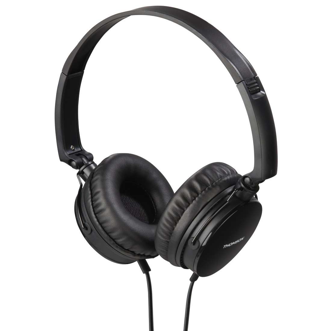 THOMSON (LIZENZMARKE) HED2207BK Kopfhörer, On-Ear, Mikrofon, faltbar, Flachbandkabel, Schwarz