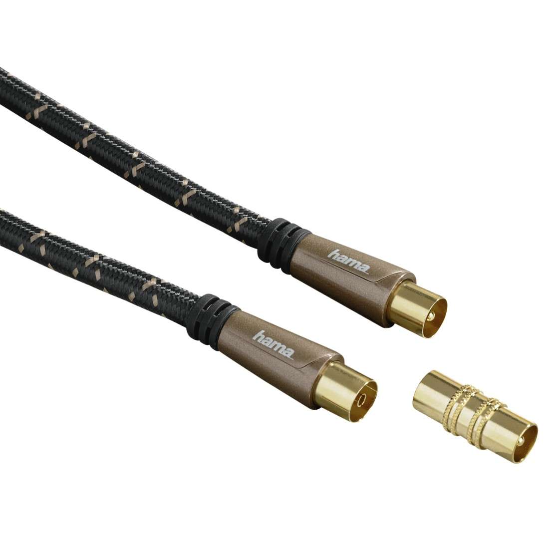 HAMA CLASSIC LINE Antennen-Kabel, Koax-Stecker - Koax-Kupplung, Metall, verg., 3,0 m, 120 dB