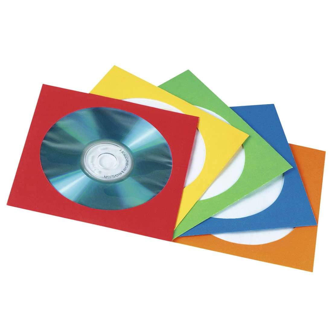 CD-/DVD-Papierhüllen, 50er-Pack, farblich sortiert