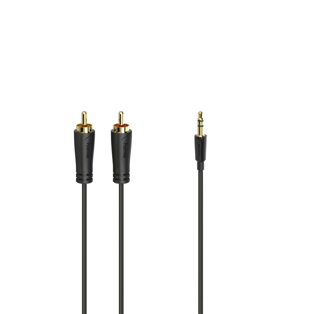 HAMA Audio-Kabel, 3,5-mm-Klinken-Stecker - 2 Cinch-Stecker, Stereo, verg., 1,5 m