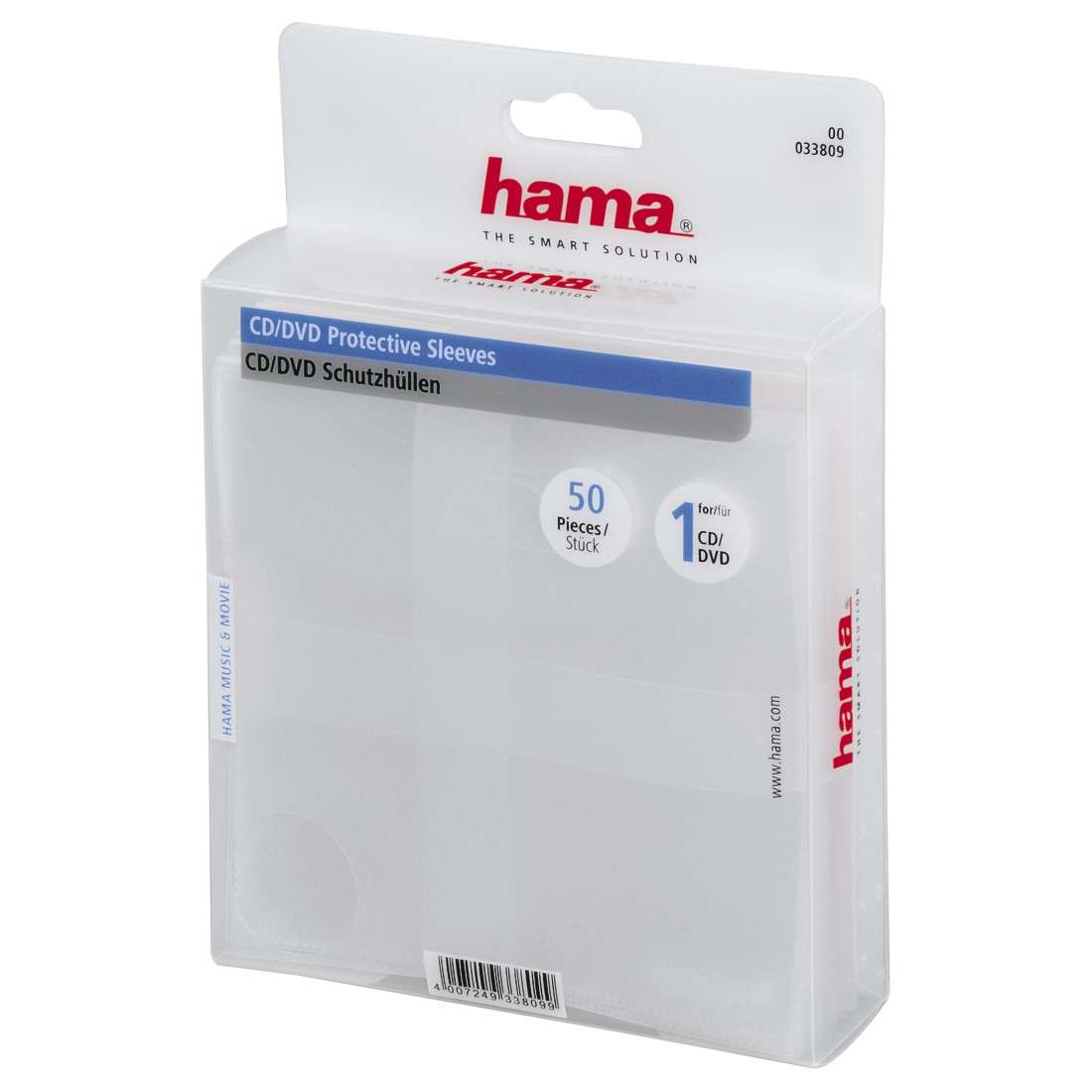 HAMA CD-/DVD-Schutzhüllen 50, Transparent