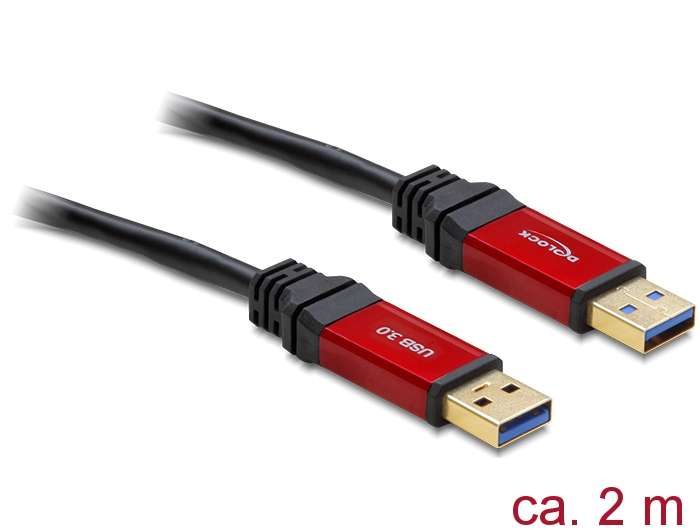 Delock Kabel USB 3.0 Typ-A Stecker > USB 3.0 Typ-A Stecker 2 m Premium