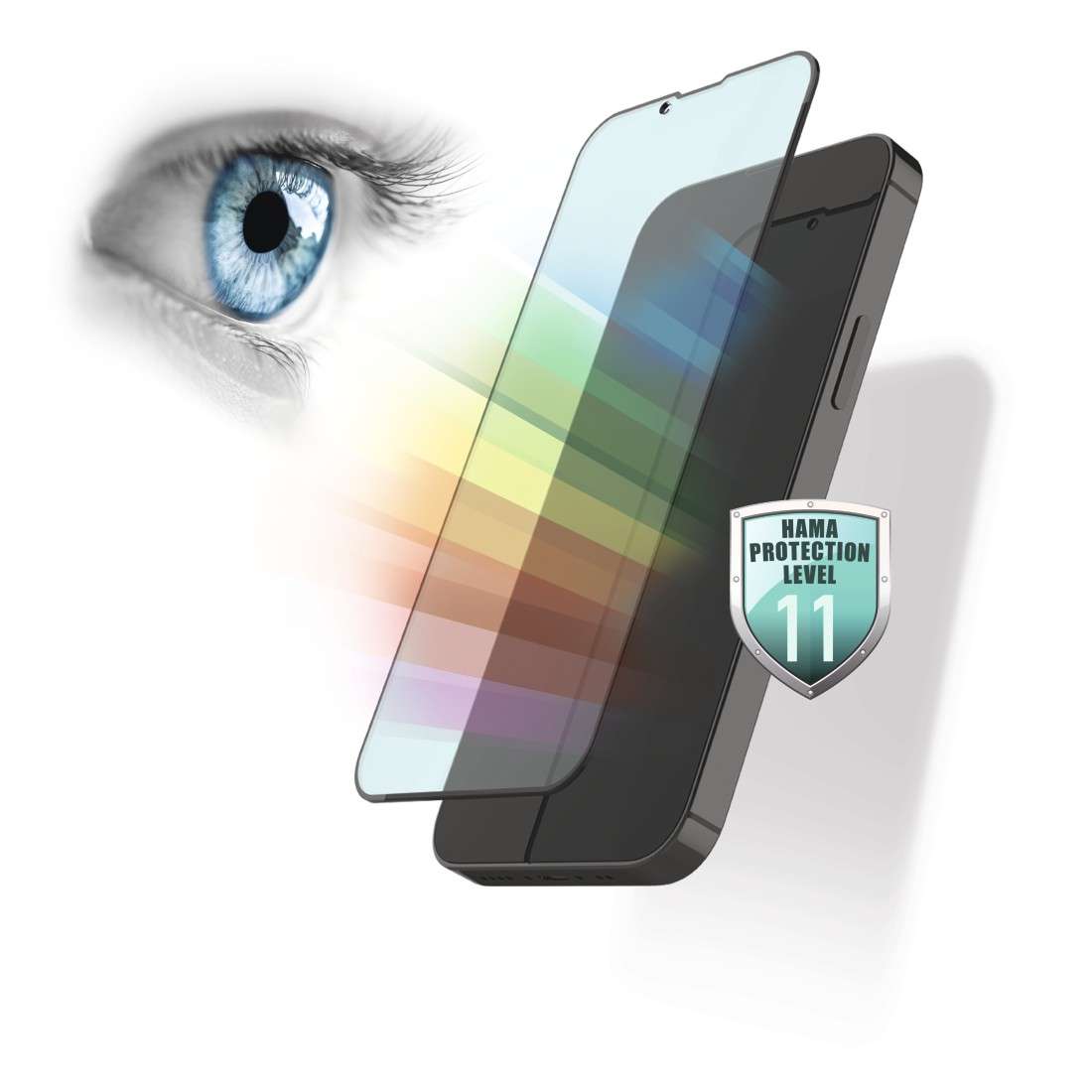 HAMA 3D-Full-Screen-Schutzglas Anti-Bluelight+Antibakt. für iPhone 13/13 Pro
