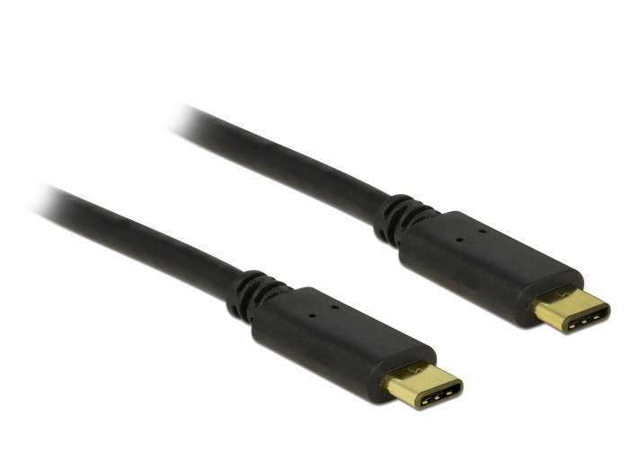 Delock Kabel USB Type-C 2.0 Stecker > USB Type-C 2.0 Stecker 0,5 m schwarz