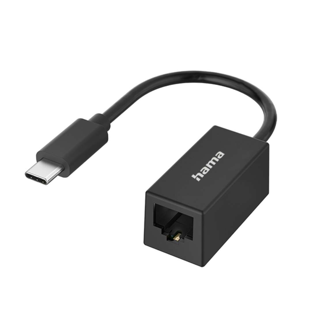 HAMA Netzwerk-Adapter, USB-C-Stecker - LAN/Ethernet-Buchse, Gigabit Ethernet