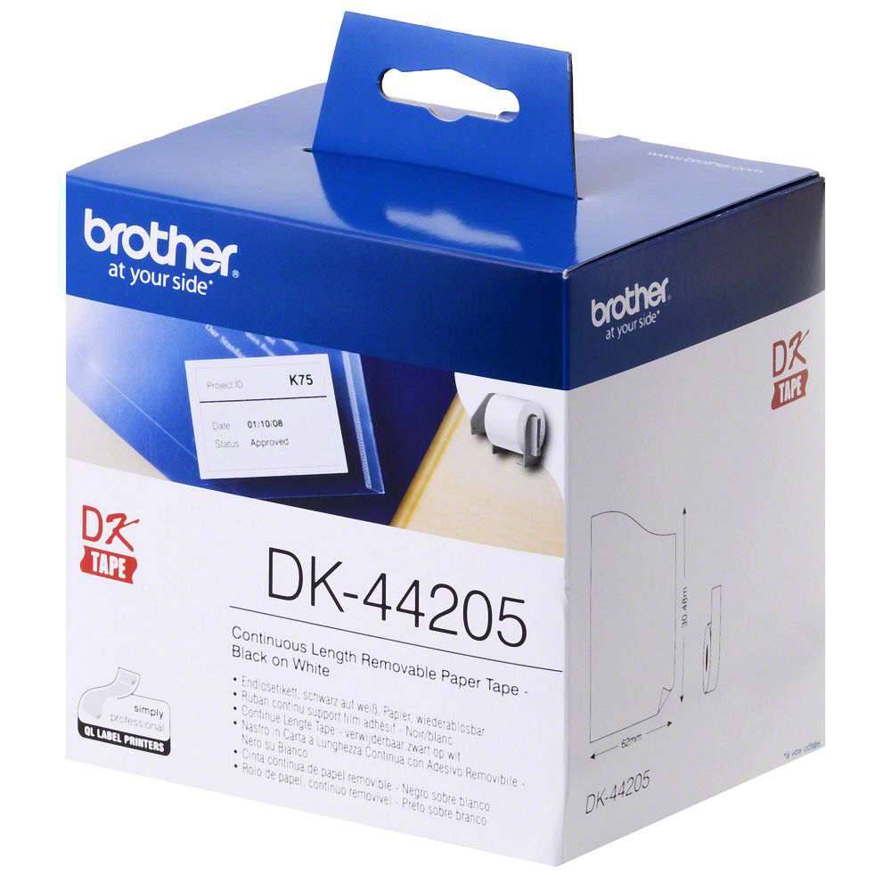 Brother P-Touch DK44205, Endlos-Etikett, 62 mm