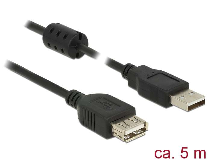 Delock Verlängerungskabel USB 2.0 Typ-A Stecker > USB 2.0 Typ-A Buchse 5,0 m