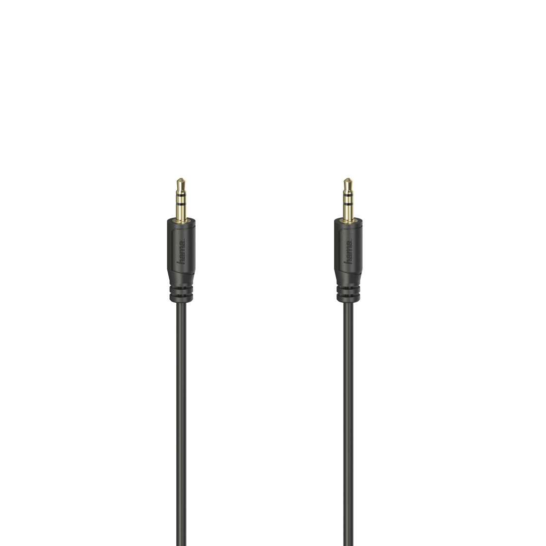 HAMA Audio-Kabel Flexi-Slim, 3,5-mm-Klinken-Stecker, vergold., Schwarz, 0,75 m