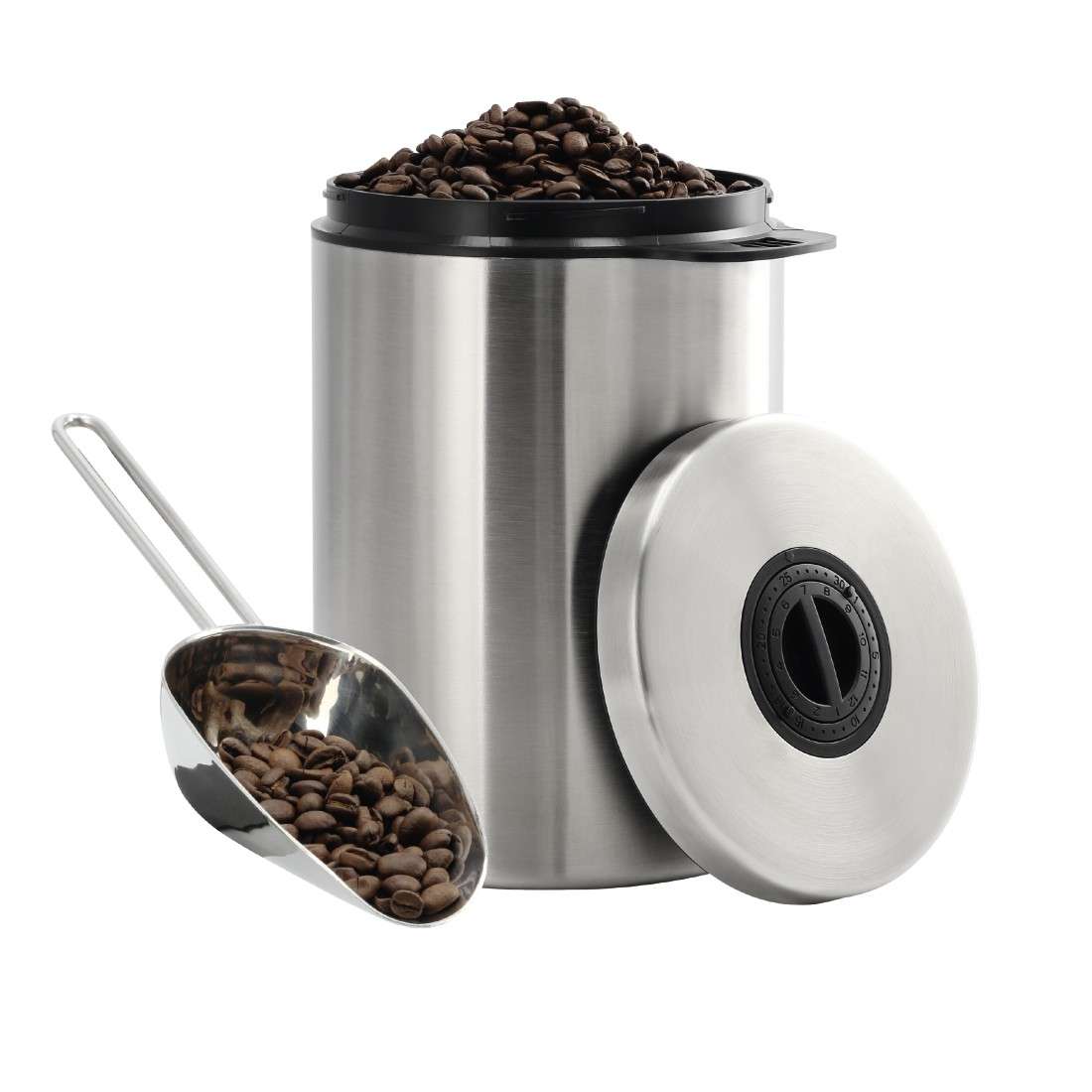 XAVAX Edelstahldose für 1 kg Kaffeebohnen, mit Schaufel