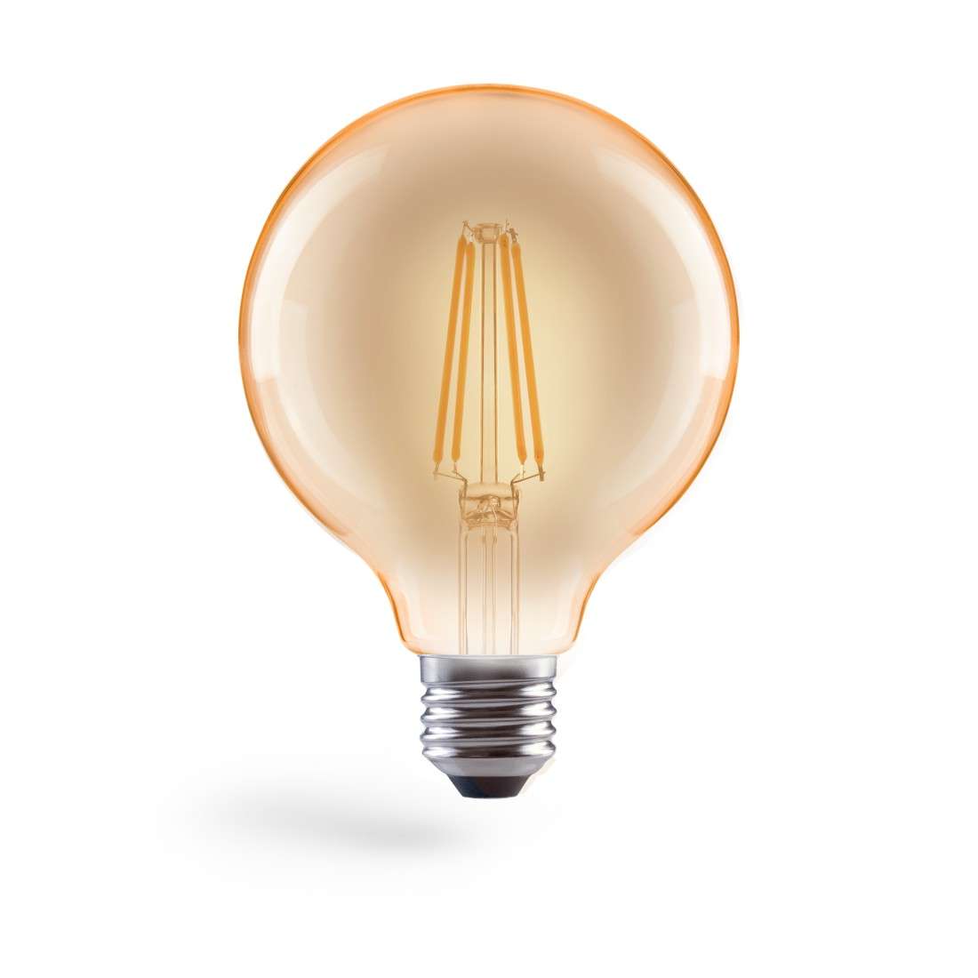 XAVAX LED-Filament, E27, 650lm 8W, Vintage-Lampe Globe 125, dimmbar, Warmweiß