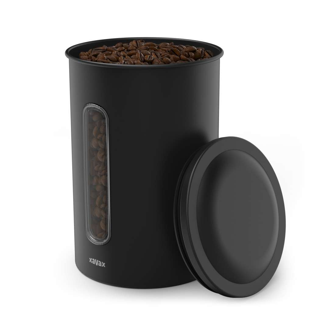Kaffeedose für 1,3kg Bohnen o. 1,5kg Pulver, luftdicht, aromadicht, Schwarz