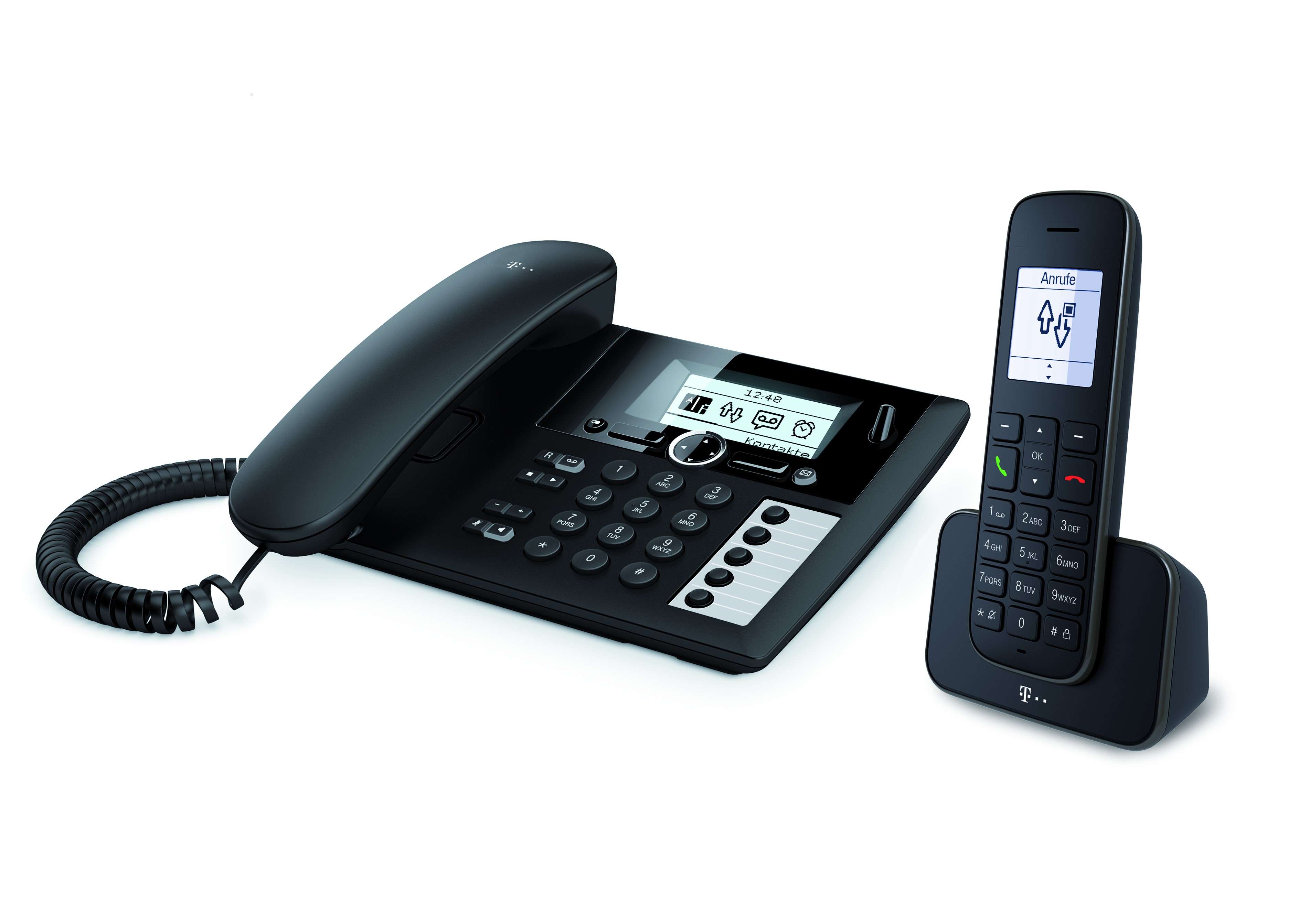 Telekom Sinus PA 207 Plus 1 Tischtelefon und Mobilteil schwarz