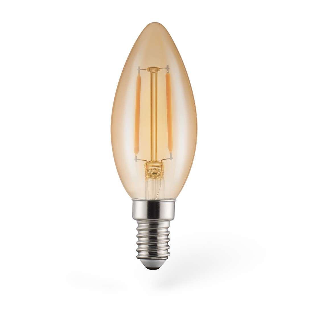 XAVAX LED-Filament, E14, 180lm 2W, Vintage-Lampe Kerze, Warmweiß