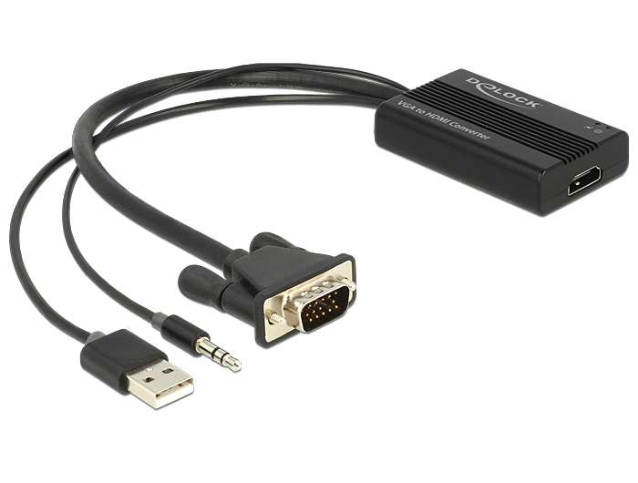 Delock Adapter VGA + Audio zu HDMI mit Kabel