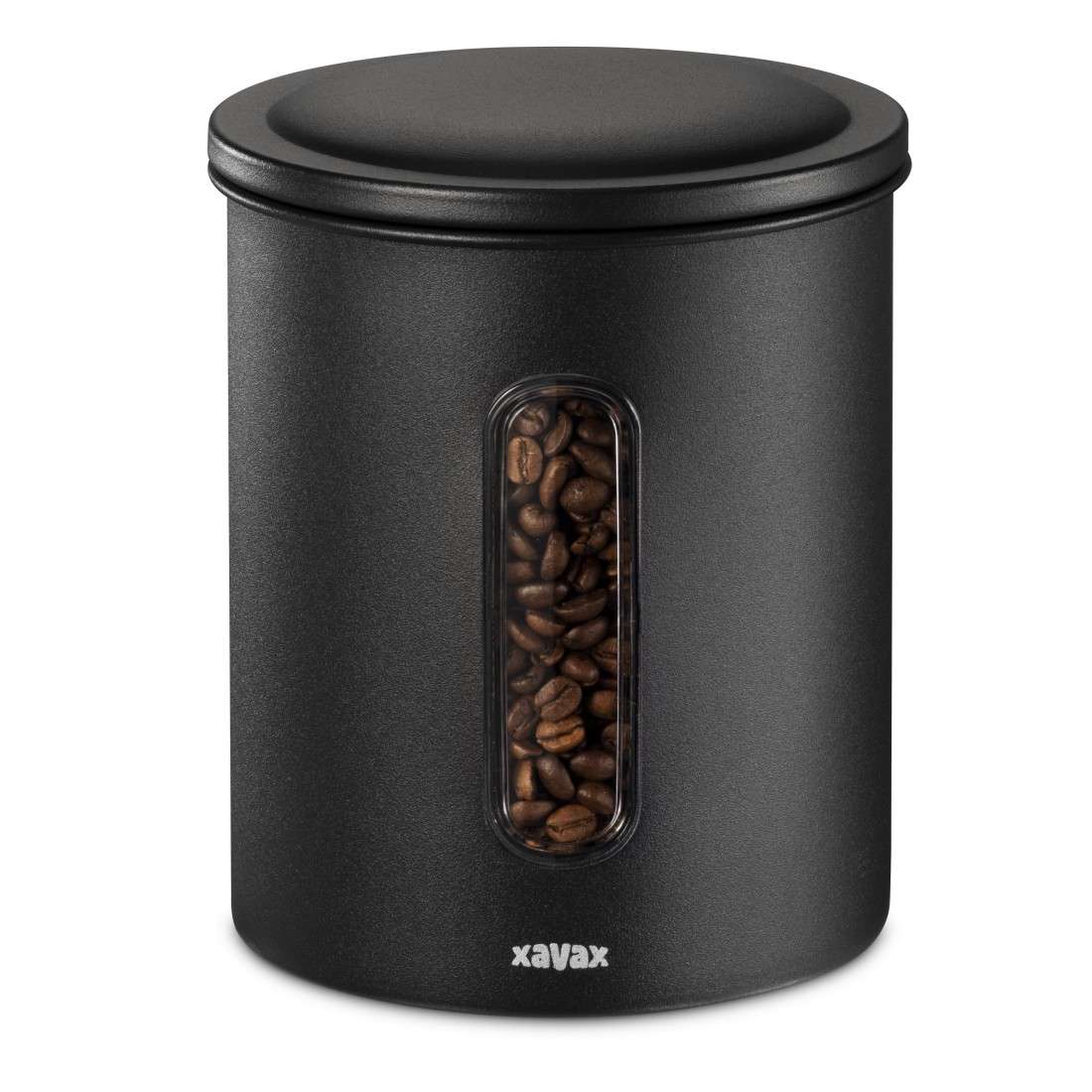 XAVAX Kaffeedose für 500g Bohnen oder 700g Pulver, luftdicht, aromadicht, Schwarz
