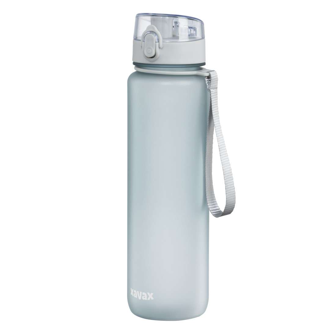 XAVAX Sport-Trinkflasche, 1 l, auslaufsicher, Schlaufe, Einhandverschluss, Blau