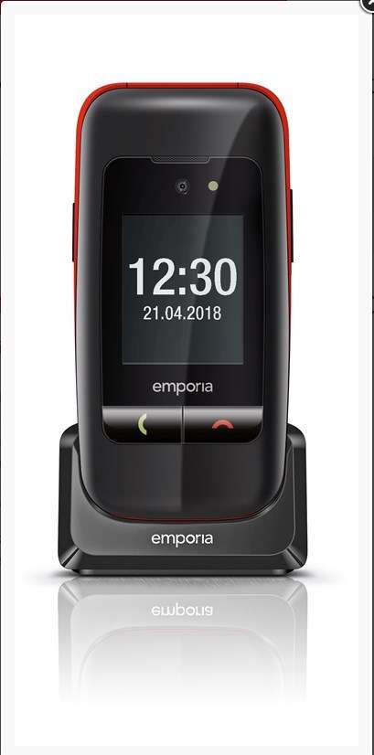 Emporia ONE (V200), Großtastenklapphandy, rot/schwarz