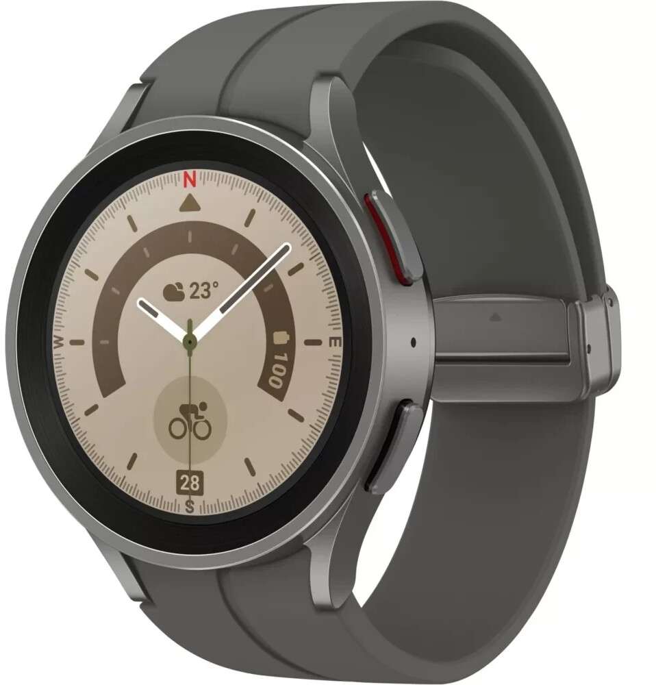 Samsung Galaxy Watch5 Pro titanfarben grau - intelligente Uhr mit Sportband - Titanium Gray - 16 G