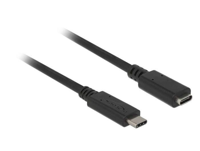 Delock Kabel USB 3.1 USB Type-C St.>USB Type-C Bu. Verlängerung 0,5m schwarz