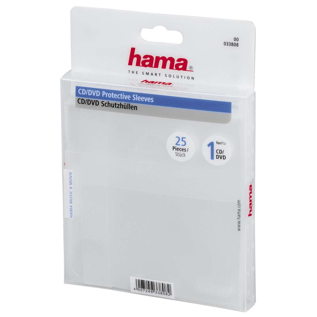 HAMA CD-/DVD-Schutzhüllen 25, Transparent
