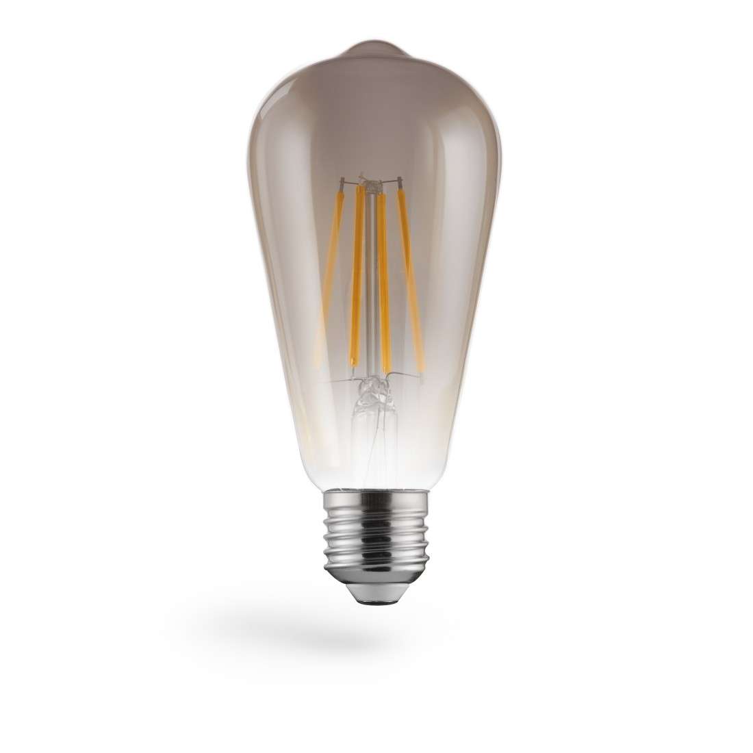 XAVAX LED-Filament, E27, 420lm 8W, Vintage-Lampe Edison-Kolben, dimmbar, Warmweiß