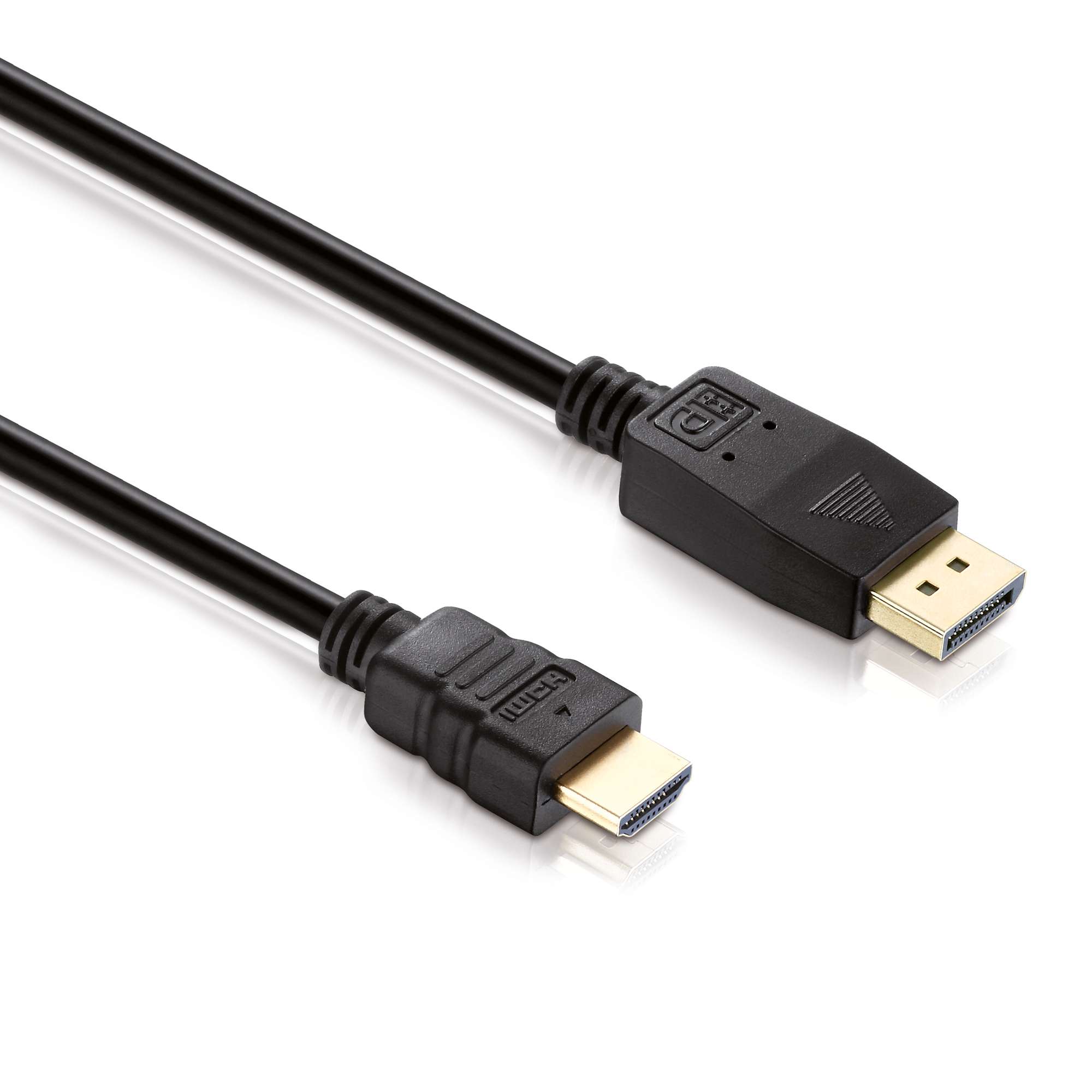 Helos Anschlusskabel, DisplayPort St./HDMI St., FULL HD, BASIC, 1,0m, schwarz