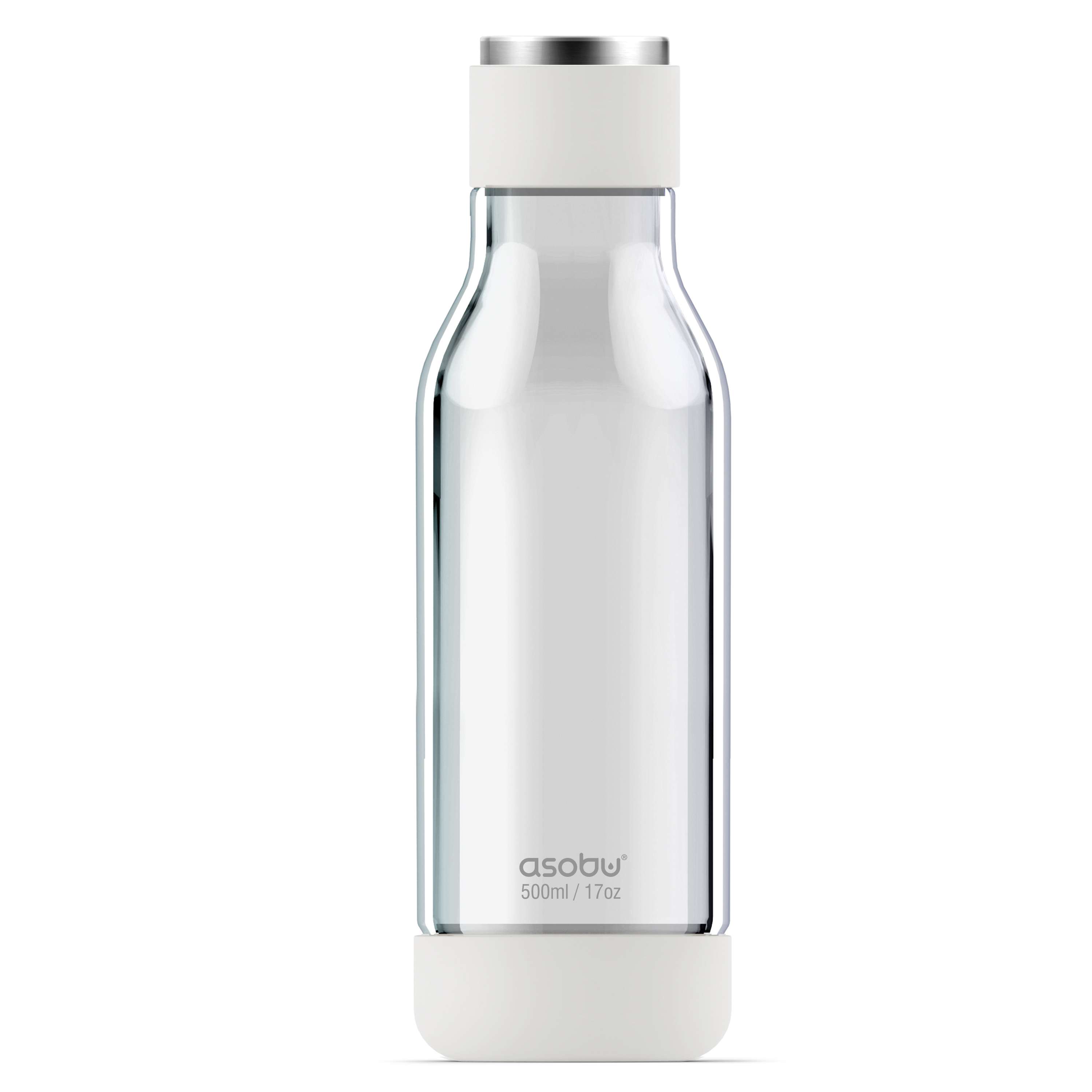 Asobu Bruchsichere Flasche aus Glas & Tritan Inner Peace klarglas / weiß