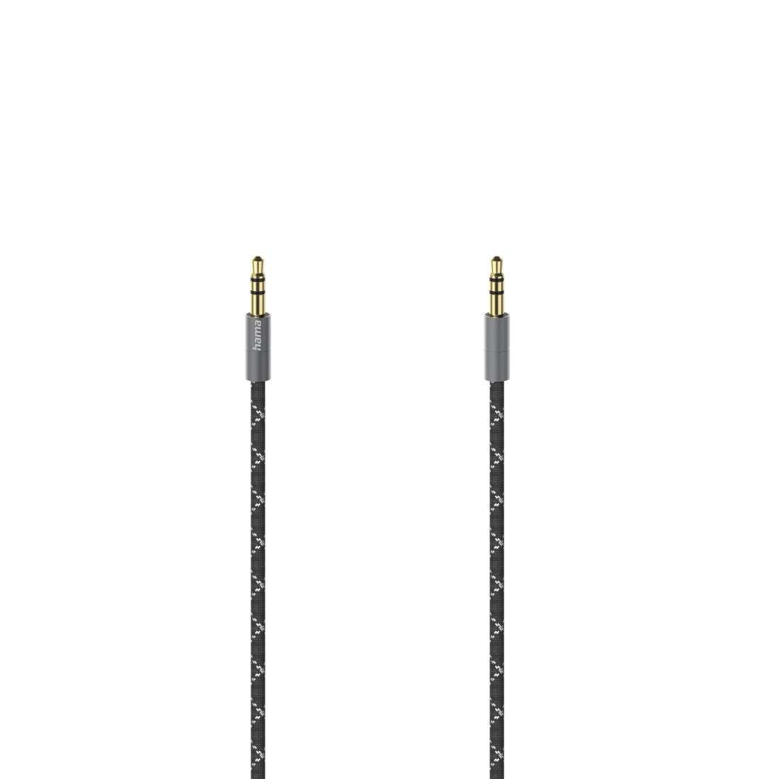 HAMA Audio-Kabel, 3,5-mm-Klinken-St. - St., Stereo, Metall, vergoldet, 0,75 m