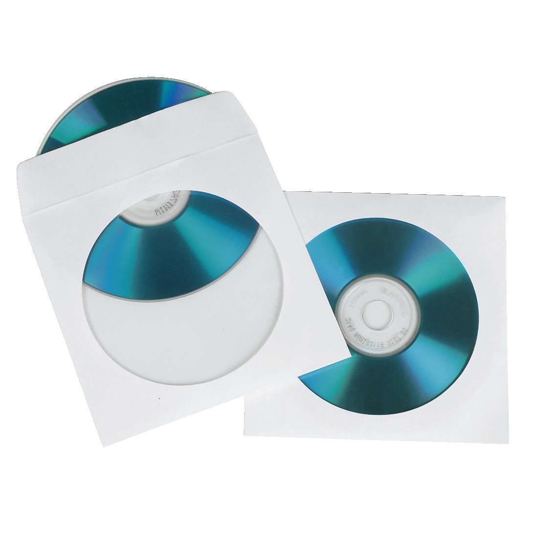 CD-/DVD-Papier-Schutzhüllen, Weiß, 50er-Pack