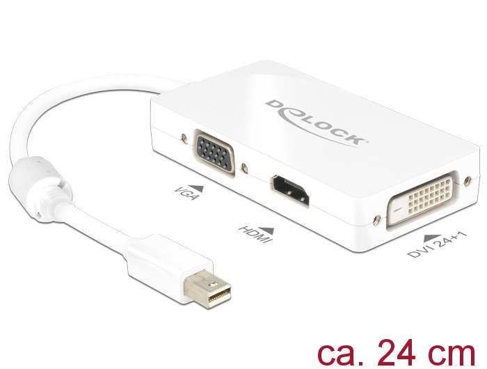 Delock Adapterkabel mini DisplayPort 1.1 Stecker >1x VGA + 1x HDMI + 1x DVI 24+1