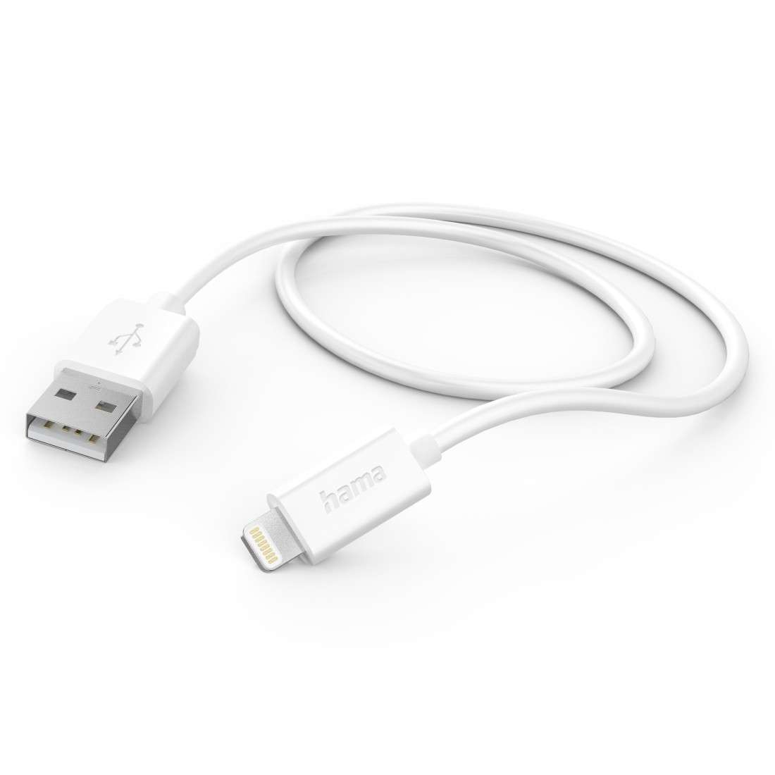 HAMA Ladekabel, USB-A - Lightning, 1 m, Weiß