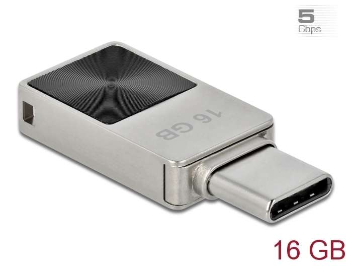 Delock Mini USB 3.2 Gen 1 USB-C Speicherstick 16 GB - Metallgehäuse
