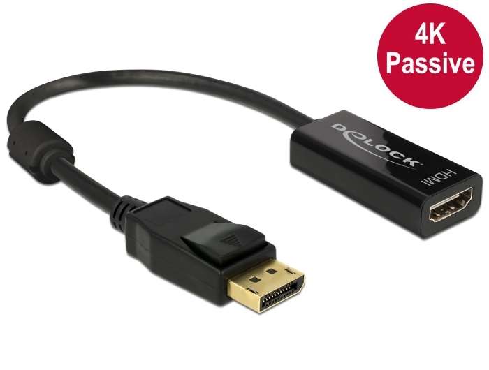 Delock Adapterkabel DisplayPort 1.2 Stecker > HDMI Buchse
