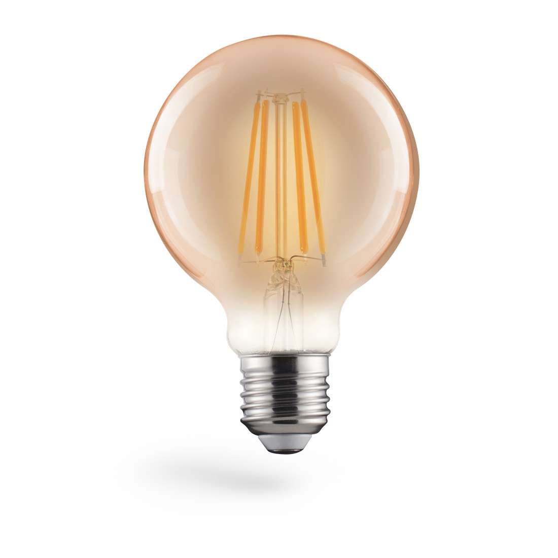 XAVAX LED-Filamemt, E27, 650lm 8W, Vintage-Lampe Globe 80, dimmbar, Warmweiß