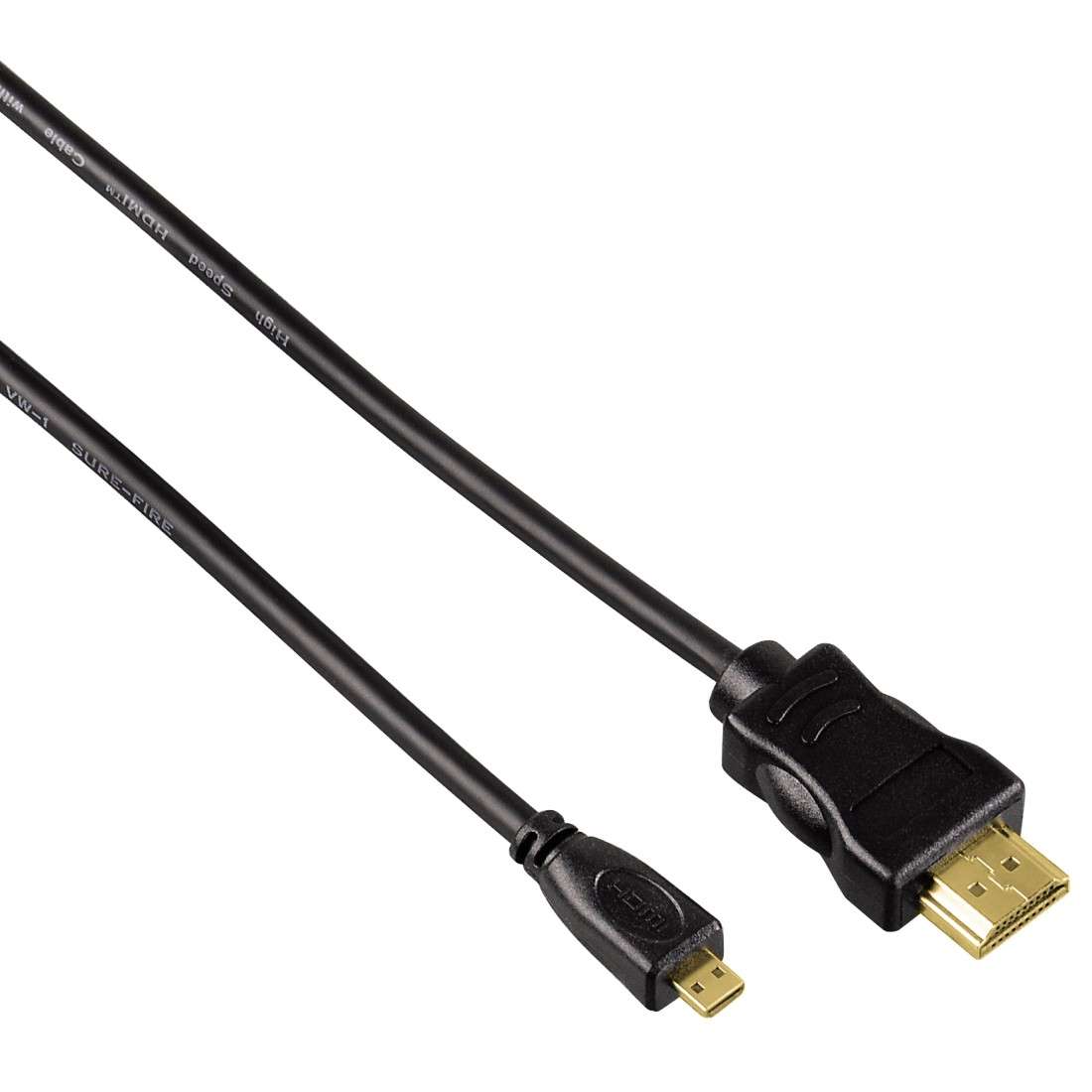 High Speed HDMI™-Kabel Stecker Typ A - Stecker Typ D (Micro), Ethernet, 2 m
