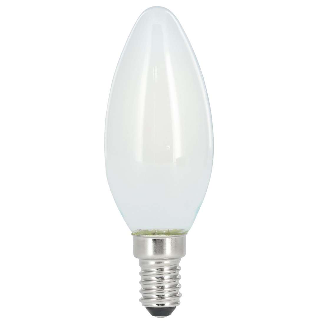 XAVAX LED-Filament, E14, 470lm ersetzt 40W, Kerzenlampe, matt, Warmweiß, dimmbar