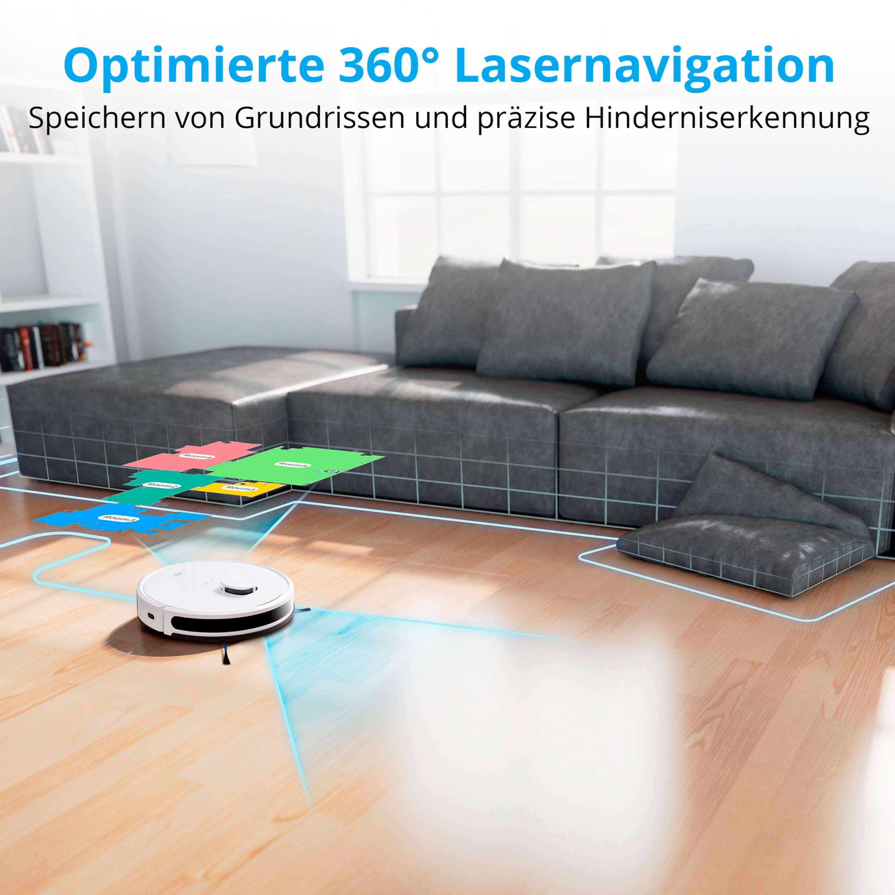 Smarter Laser-Saugroboter X20 SW Wischfunktion Absaugstation 3000 Pa 2,5 l MD11415